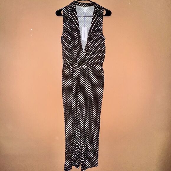 Popsugar Black Polka Dot Rayon Romper - Size Small - NWT - Picture 4 of 8